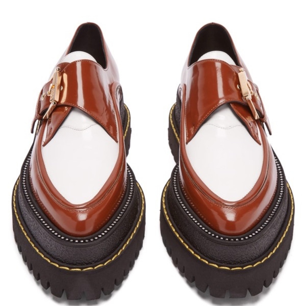 No. 21 Raised-Sole Monk-Strap Leather Shoe